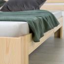 Mobile Preview: Einzelbett - natur, 90 x 200 cm - Massivholz Bettgestell  Holzbett Futonbett