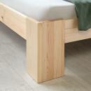 Mobile Preview: Einzelbett - natur, 90 x 200 cm - Massivholz Bettgestell  Holzbett Futonbett