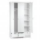 Mobile Preview: Kleiderschrank Weiss Garderobe Schrank Garderobenschrank Schlafzimmerschrank Drehtürenschrank, 200x120x51cm