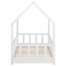 Mobile Preview: Kinderbett Hausbett mit Rausfallschutz Bodenbett Montessori Bett Bettenhaus Lattenrost, 90x200 cm