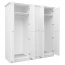 Mobile Preview: Kleiderschrank Weiss 5 Türen Garderobe Schrank Garderobenschrank Schlafzimmerschrank Drehtürenschrank, 200x187x67cm