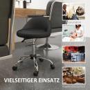 Mobile Preview: arbeitshocker-drehhocker-rollhocker-hoehenverstellbar-drehbare-sitzflaeche-schwarz-silber-35x35x83cm