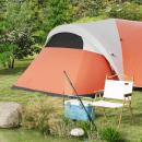 Mobile Preview: campingzelt-fuer-5-6-pers-familienzelt-wasserdicht-mit-vorzelt-orange-550x300x198cm