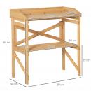 Mobile Preview: pflanztisch-mit-ablageflaeche-blumentisch-gaertnertisch-garten-holz-hellbraun-80x40x84cm