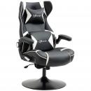 Mobile Preview: gamingsessel-gaming-stuhl-integrierte-lautsprecher-neigbare-ruecklehne-schwarz-weiss-69x73x118cm