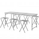 Mobile Preview: picknick-set-klapptisch-mit-stuehlen-campingtisch-klappbar-silber-180x60x70cm