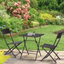 Mobile Preview: Polyrattan Bistroset für 2 Personen Sitzgruppe Rattan Gartenmöbel Set Garnitur Braun