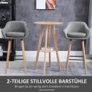 Mobile Preview: 2er-set-barhocker-inkl-fussstuetze-massivholz-grau-natur-55x48x100cm