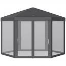 Mobile Preview: pavillon-gartenpavillon-mit-moskitonetz-partyzelt-gartenzelt-festzelt-zelt-6-eckig-polyester-metall-grau-394x341-2x250cm