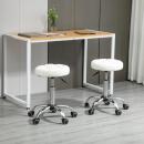 Mobile Preview: rollhocker-set-drehhocker-mit-raedern-arbeitshocker-hoehenverstellbar-drehbar-kunstleder-weiss-35-5x48-63cm