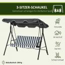 Mobile Preview: hollywoodschaukel-gartenschaukel-schaukelbank-3-sitzer-mit-dach-stahl-grau-weiss-172x110x153cm