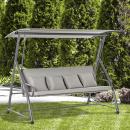 Mobile Preview: hollywoodschaukel-gartenschaukel-haengebank-3-sitzer-schaukel-mit-verstellbarem-dach-liegefunktion-polyester-braun-215x120x165cm