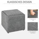 Mobile Preview: sitzhocker-mit-stauraum-fusshocker-deckel-abnehmbar-leinen-dunkelgrau-42x42x41cm