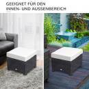 Mobile Preview: poly-rattan-hocker-mit-kissen-sitzhocker-schwarz-cremeweiss-50x50x35cm