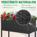 Mobile Preview: poly-rattan-hochbeet-blumenkasten-mit-fuessen-blumentopf-mit-ablage-mischbraun-70x30x70cm