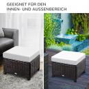 Mobile Preview: poly-rattan-hocker-mit-kissen-sitzhocker-braun-cremeweiss-50x50x35cm