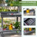 Mobile Preview: pflanztisch-mit-schublade-2-stufen-gaertnertisch-mit-waschbecken-und-rollen-garten-tannenholz-grau-92x45x119cm