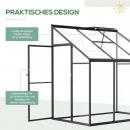 Mobile Preview: gewaechshaus-182x122cm-beistell-gartenhaus-mit-verstellbares-dach-verschliessbare-treibhaus-tuer-aluminiumlegierung-polystyrolplatte-transparent-schwarz