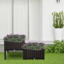 Mobile Preview: hochbeet-pflanzkasten-mit-abflussloechern-blumenkasten-im-rattan-look-pp-braun-40x40x44cm