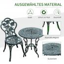 Mobile Preview: Bistroset Gartenset für 2 Personen Balkonmöbel Set Gussaluminium Antik Grün