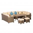 Mobile Preview: sitzgruppe-gartenlounge-fuer-10-personen-aus-pe-rattan-6-teilig-inkl-kissen-braun-khaki-blau