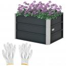 Mobile Preview: hochbeet-aus-stahl-gartenbeet-pflanzkasten-blumenkasten-blumenkuebel-mit-handschuhe-dunkelgrau-66x47x40cm