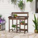 Mobile Preview: pflanztisch-gaertnertisch-blumentisch-mit-wanne-garten-tannenholz-braun-117x45x121cm