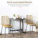 Mobile Preview: 2er-set-esszimmerstuehle-im-boho-stil-akzentstuhl-pe-rattan-natur-schwarz-44x58x85cm