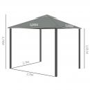 Mobile Preview: gartenpavillon-pavillon-2-96x2-96m-gartenzelt-mit-doppeldach-festzelt-partyzelt-mit-4x-seitenteile-moskitonetz-wetterfest-aluminium-polyester-dunkelgrau