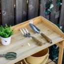 Mobile Preview: pflanztisch-mit-ablageflaeche-blumentisch-gaertnertisch-garten-holz-hellbraun-80x40x84cm