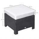 Mobile Preview: poly-rattan-hocker-mit-kissen-sitzhocker-schwarz-cremeweiss-50x50x35cm