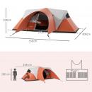 Mobile Preview: campingzelt-fuer-5-6-pers-familienzelt-wasserdicht-mit-vorzelt-orange-550x300x198cm