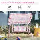 Mobile Preview: kinder-hollywoodschaukel-kinderschaukel-mit-sonnendach-2-sitzer-gartenschaukel-fuer-3-6-jahre-metall-rosa-110lx70bx110hcm