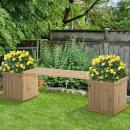 Mobile Preview: hochbeet-gartenbank-mit-2-pflanzkasten-holz-sitzbank-mit-blumenkasten-garten-holzbank-parkbank-natur-176x38x40cm