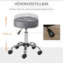 Mobile Preview: salonstuhl-mit-raedern-hoehenverstellbarer-rollhocker-drehbar-samt-grau-35x35x-49-61cm