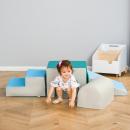 Mobile Preview: HOMCOM Bausteinset 4er-Set Schaumstoff Bausteine einfache Reinigung weiche Füllung Schaumstoffblöcke für 1-3 Jahre Kinder EPE Hellgrau+Blau+Grün 150 x 50 x 39 cm