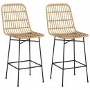 Mobile Preview: 2er-set-barhocker-barstuhl-boho-stil-pe-rattan-natur-schwarz-45x53-5x105cm