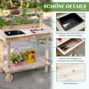 Mobile Preview: pflanztisch-mit-schublade-2-stufen-gaertnertisch-mit-waschbecken-und-rollen-garten-tannenholz-natur-92x45x119cm