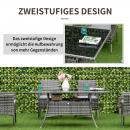 Mobile Preview: gartentisch-glastisch-esstisch-gartenmoebel-tisch-polyrattan-sicherheitsglas-grau-schwarz-150x85x74cm