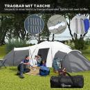 Mobile Preview: campingzelt-fuer-6-9-personen-4-raeume-mit-vorzelt-wasserdicht-grau-615x615x225cm