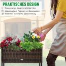 Mobile Preview: poly-rattan-hochbeet-blumenkasten-mit-fuessen-blumentopf-mit-ablage-braun-70x30x70cm