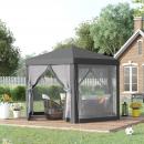 Mobile Preview: pavillon-gartenpavillon-mit-moskitonetz-partyzelt-gartenzelt-festzelt-zelt-6-eckig-polyester-metall-grau-394x341-2x250cm