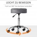 Mobile Preview: salonstuhl-mit-raedern-hoehenverstellbarer-rollhocker-drehbar-samt-grau-35x35x-49-61cm