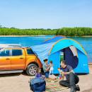 Mobile Preview: autozelt-campingzelt-3-tueren-wetterbestaendig-orange-blau-239x210x210cm