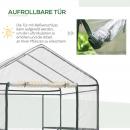 Mobile Preview: foliengewaechshaus-begehbares-gartenhaeuschen-tomatengewaechshaus-treibhaus-fruehbeet-mit-6-regalen-transparent-stahl-pvc-kunststoff-143x143x195cm