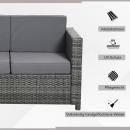 Mobile Preview: poly-rattan-sofa-mit-kissen-3-sitzer-garten-loungesofa-metall-polyester-grau-185x70x80cm