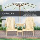 Mobile Preview: Gartenstuhl mit Tisch und Schirmloch 2 Sitzer Gartensessel Sitzgruppe Massivholz Naturholz, 178x87x92cm