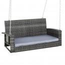 Mobile Preview: haengebank-2-sitzer-rattan-gartenschaukel-mit-sitzkissen-haengeschaukel-hollywoodschaukel-schaukelbank-gartenbank-grau-127x65x60cm