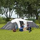 Mobile Preview: campingzelt-fuer-6-9-personen-4-raeume-mit-vorzelt-wasserdicht-grau-615x615x225cm