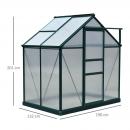 Mobile Preview: gewaechshaus-mit-dachfenster-aluminium-treibhaus-190cmx132cmx201cm-gruen-transparent